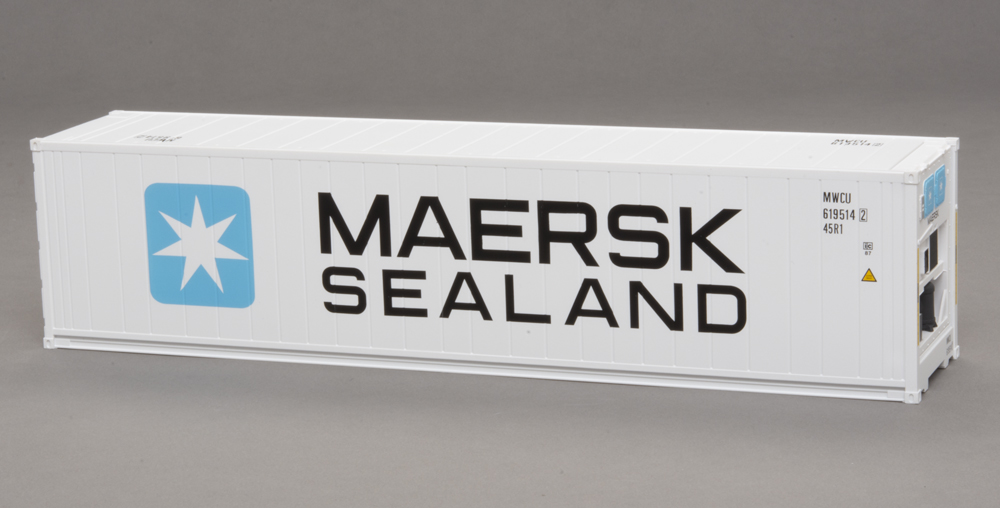 Maersk Sealand 40-foot high-cube refrigerated intermodal container.