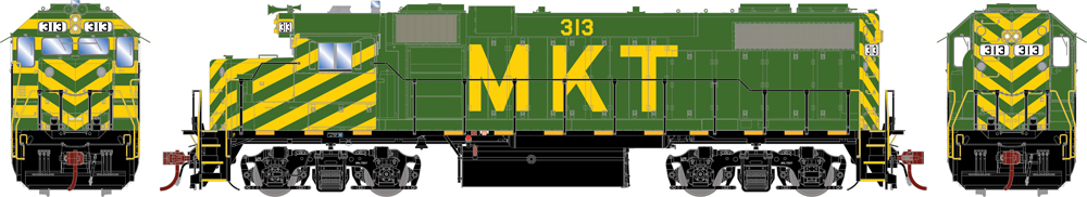 Missouri-Kansas-Texas Electro-Motive Division GP38-2 diesel locomotive.