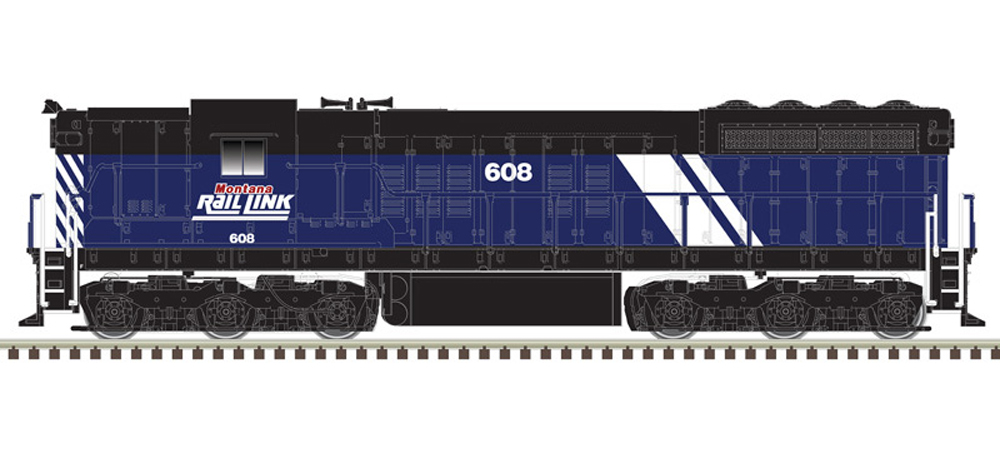Montana Rail Link Electro-Motive Division SD7 and SD9 diesel locomotives.