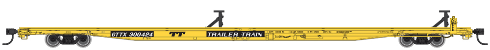 Trailer-Train General American class G85 85-foot flatcar.
