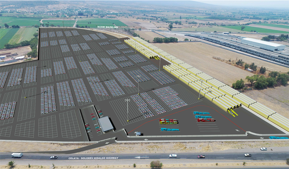 Rendering of terminal for shipping and receiving automobiles