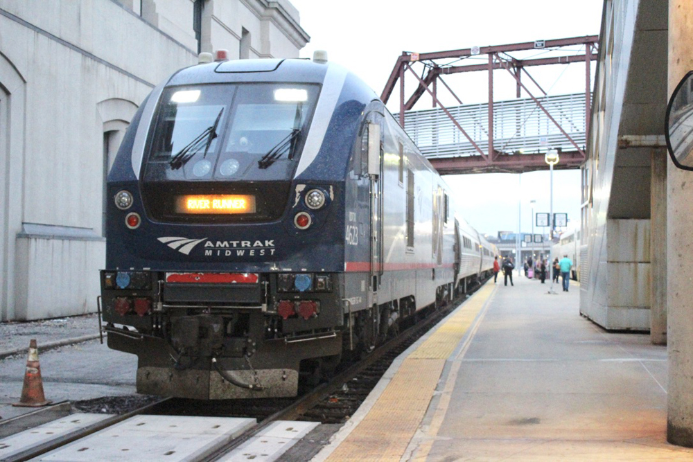 Passenger train at station platform