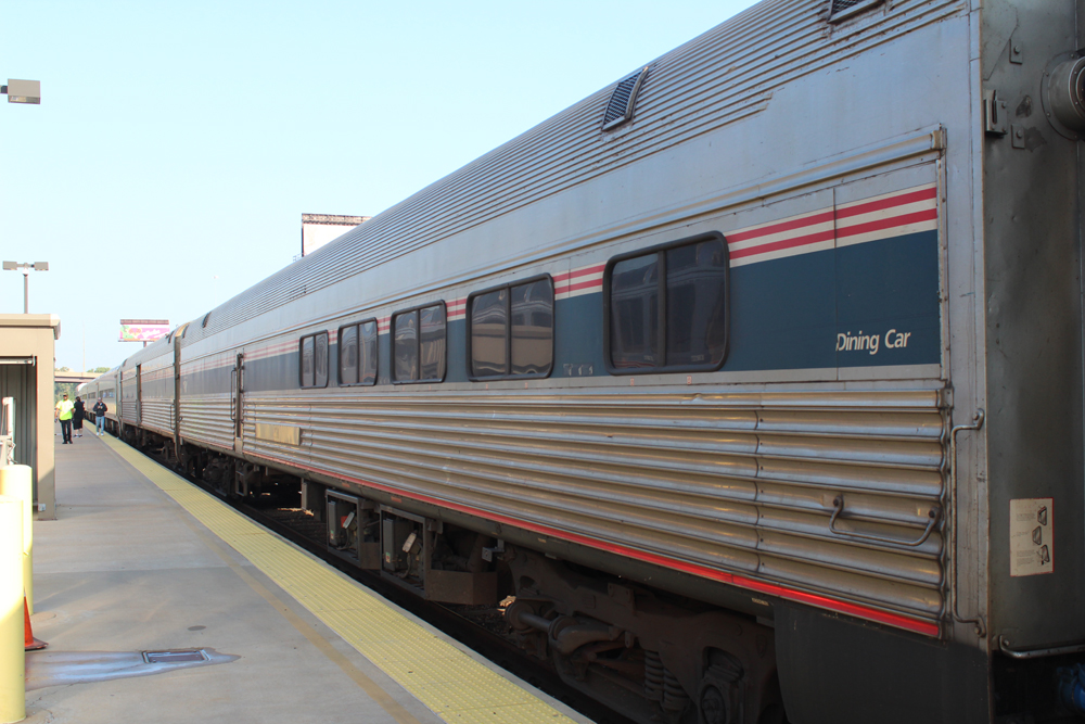 Amtrak heritage dining car in current train consist