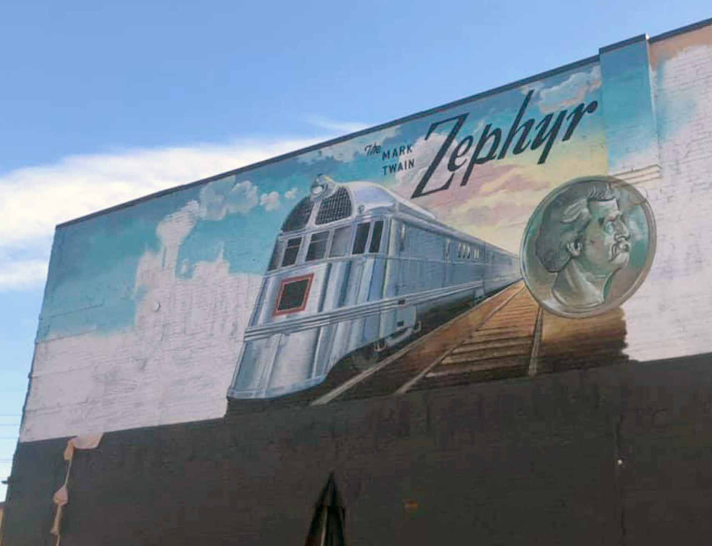 Mural of passenger train