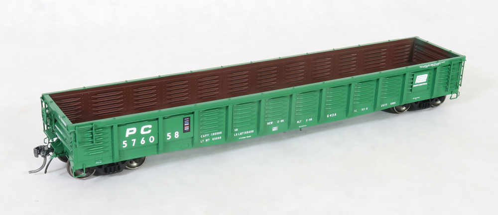 Penn Central Pennsylvania RR/Penn Central class G43 52’-6” corrugated-side gondola.