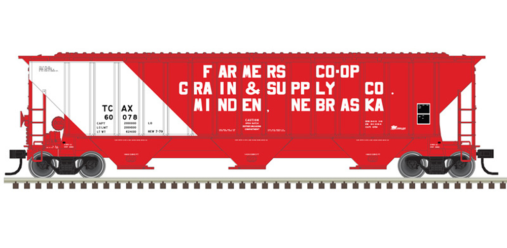 Transportation Corp. of America Thrall 4,750-cubic-foot-capacity three-bay covered hopper.