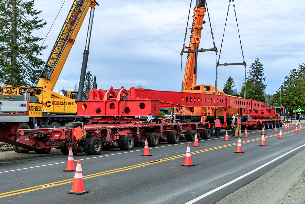 Locomotive barely visible in trailer