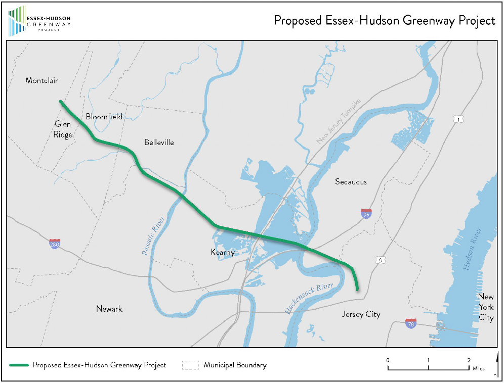 Map showing former rail line to be turned into park