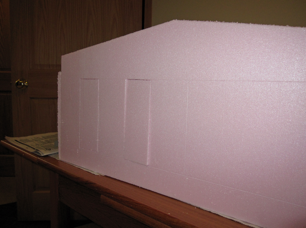 Piece of pink insulation foam