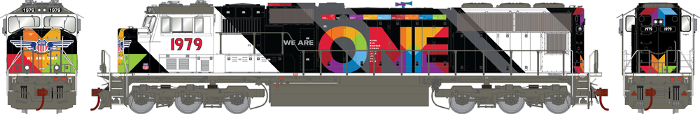 Athearn Genesis HO scale Electro-Motive Division SD70M diesel locomotive in Union Pacific “We Are One” paint scheme.