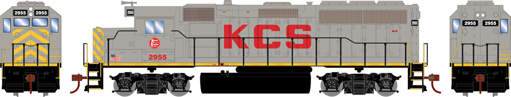 Athearn Roundhouse line HO scale Kansas City Southern Electro-Motive Division GP40-2 no. 2955.