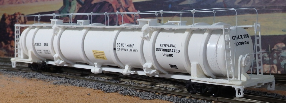 Concept Models HO scale CELX ethylene refrigerated liquid tank car.