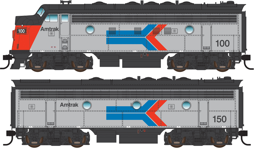WalthersMainline HO scale Amtrak Electro-Motive Division F7A no. 100 and F7B no. 150