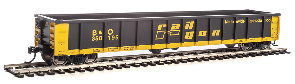 WalthersMainline HO scale Railgon 53-foot gondola with Baltimore & Ohio reporting marks