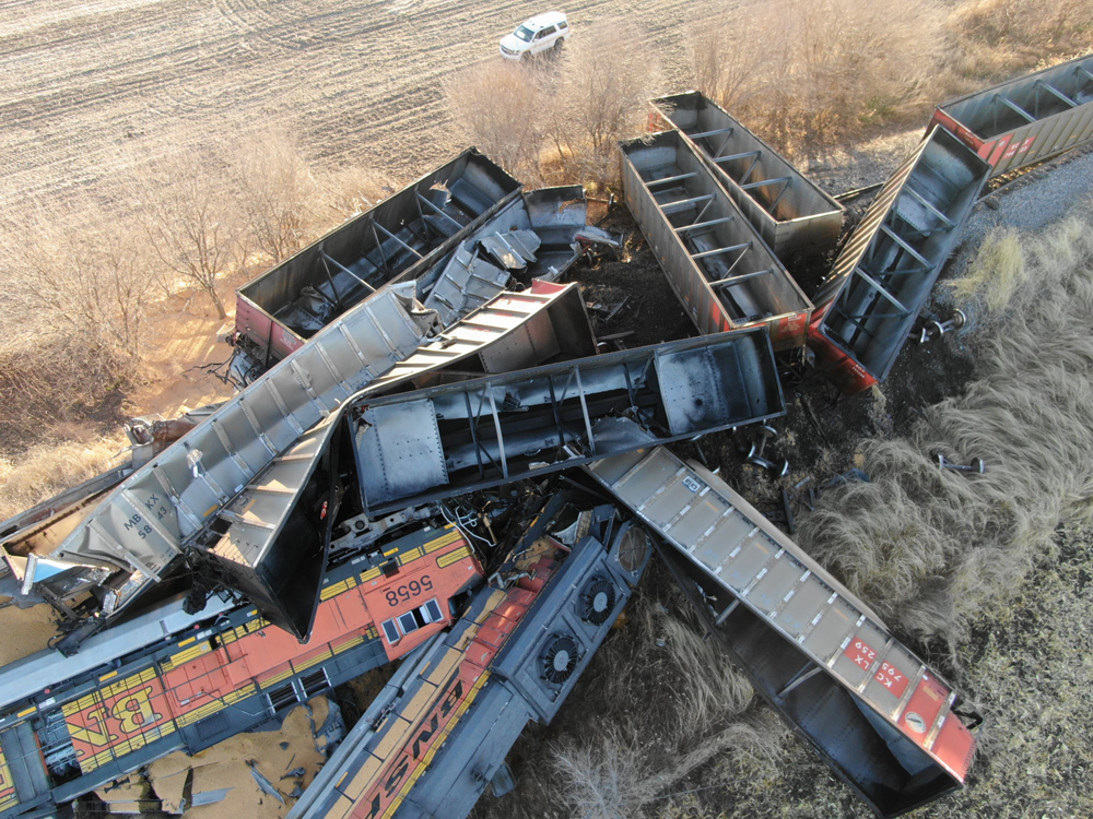 Wreckage from collision of two trains