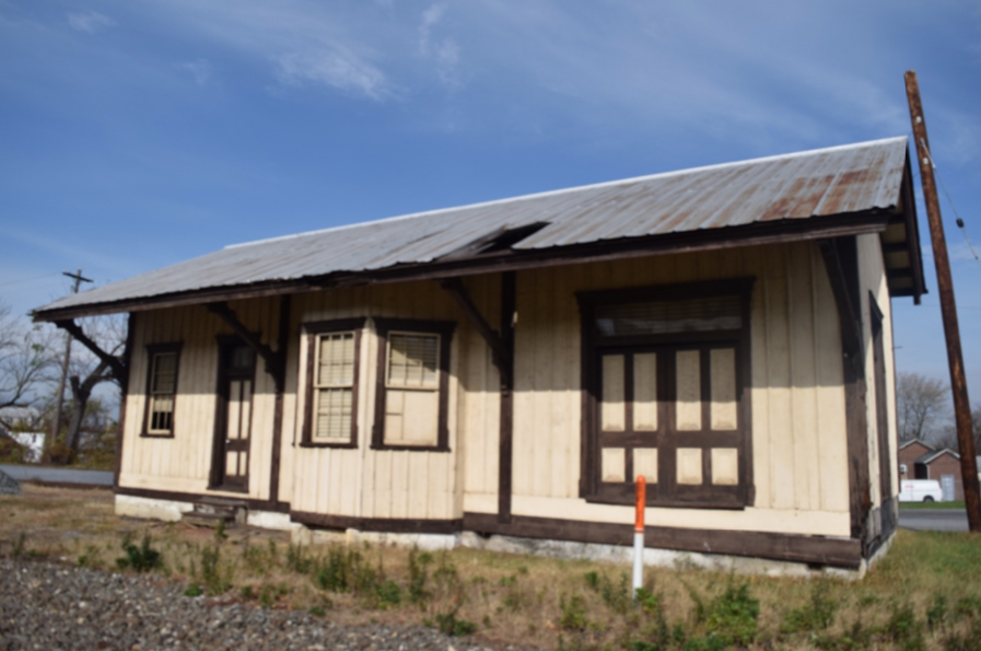 Brown wooden train station