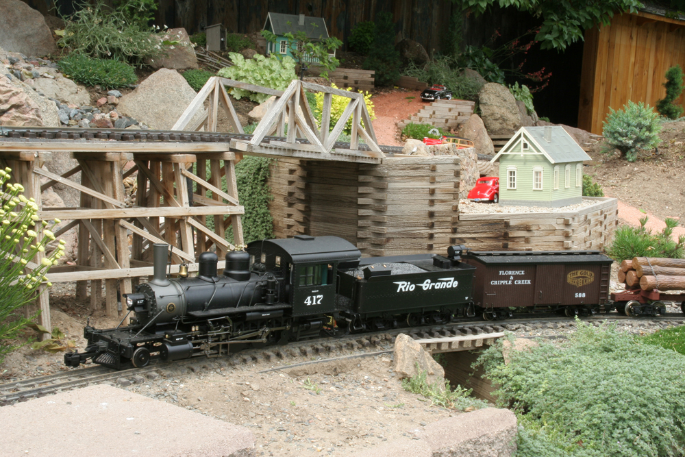 Steam locomotive on a Garden railroad