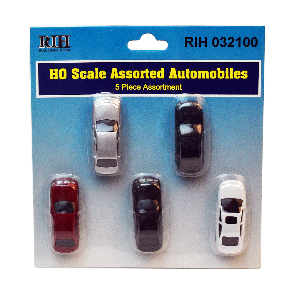 Five modern vehicles in a variety of colors from Rock Island Hobby.
