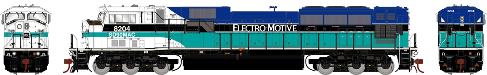 Athearn Genesis 2.0 HO scale EMD demonstrator SD90MAC-H diesel locomotive no. 8204.