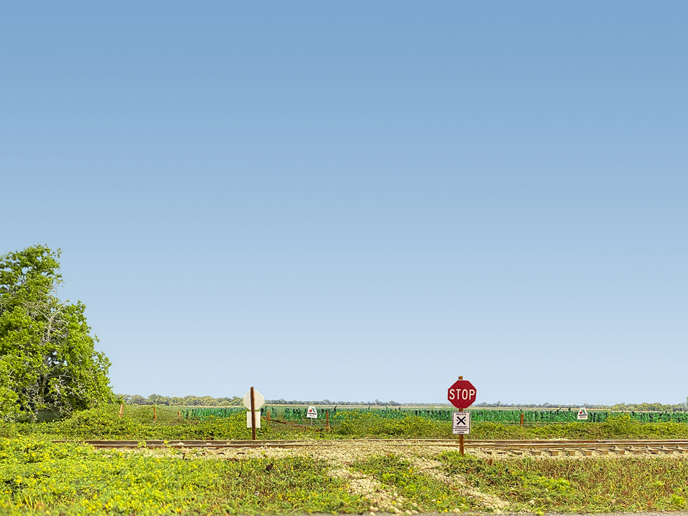 Model field with grade crossing