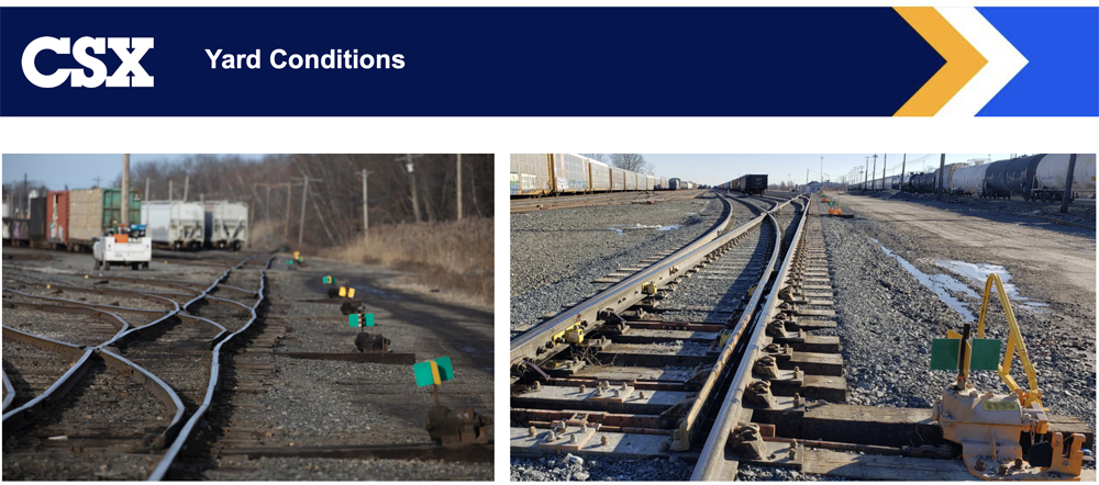 Side-by-side photos of less- and more-maintained yard tracks