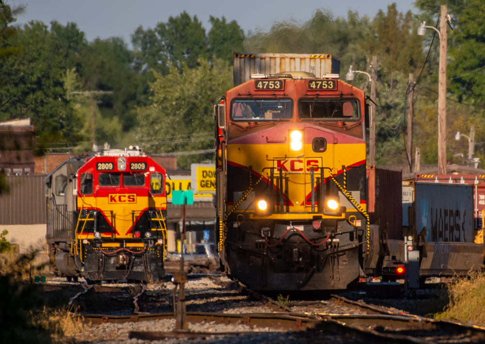 Two trains side-by-side