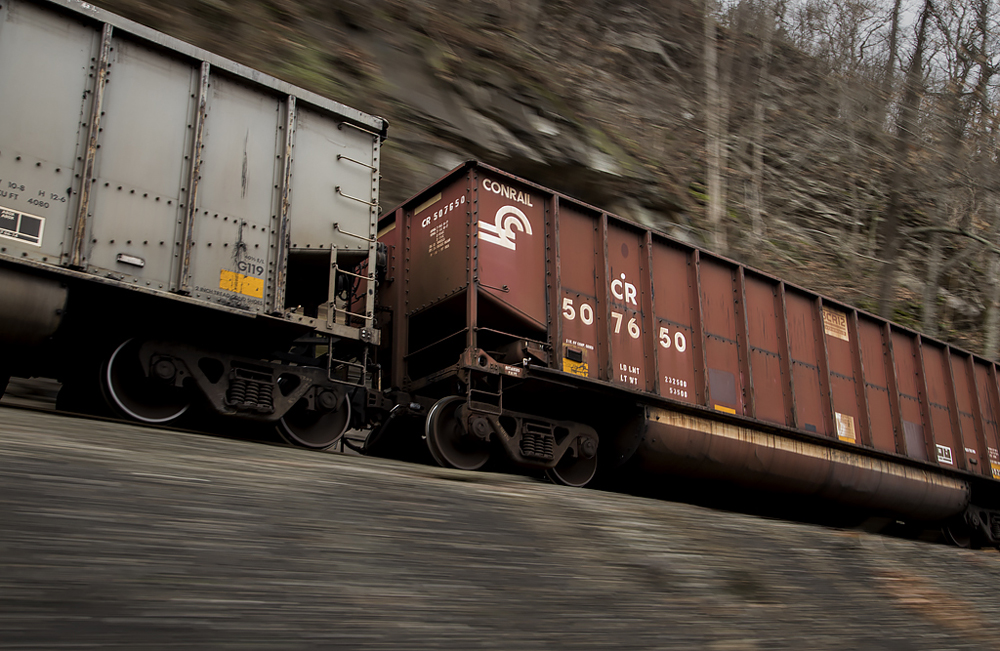 Coal hoppers at speed