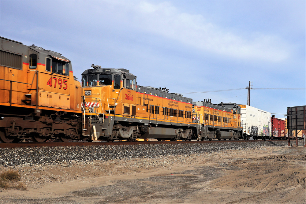 Yellow diesel locomotives
