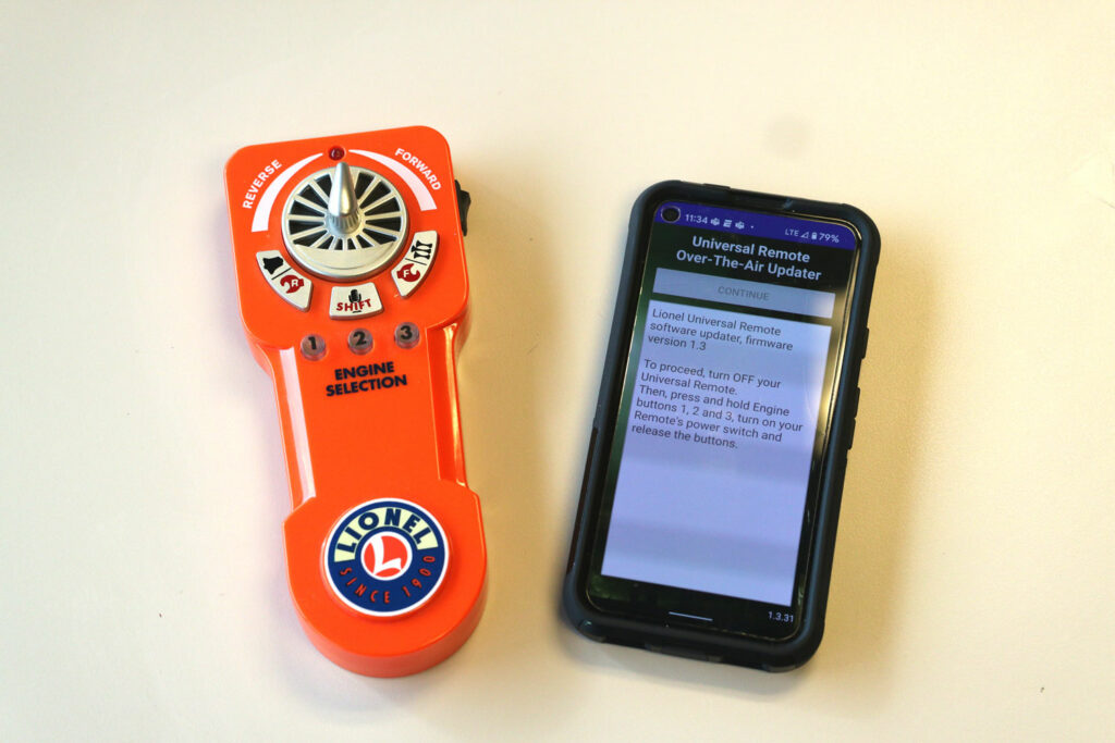 LionChief remote with smartphone