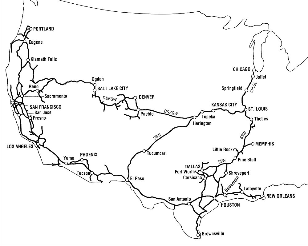 Map of railroad lines