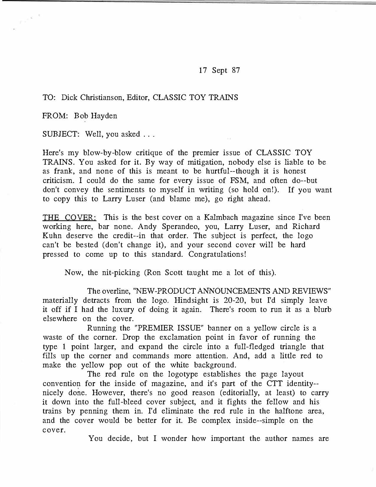 Vintage typed letter