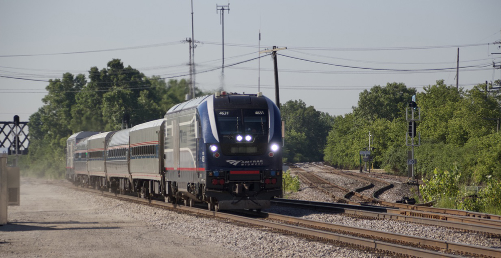 Passenger train at junction