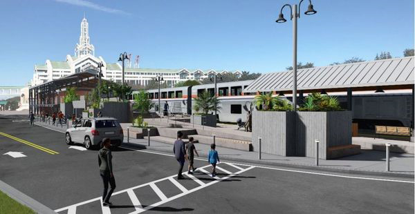 Rendering of train station