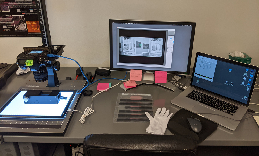 Desk with computer and related equipment