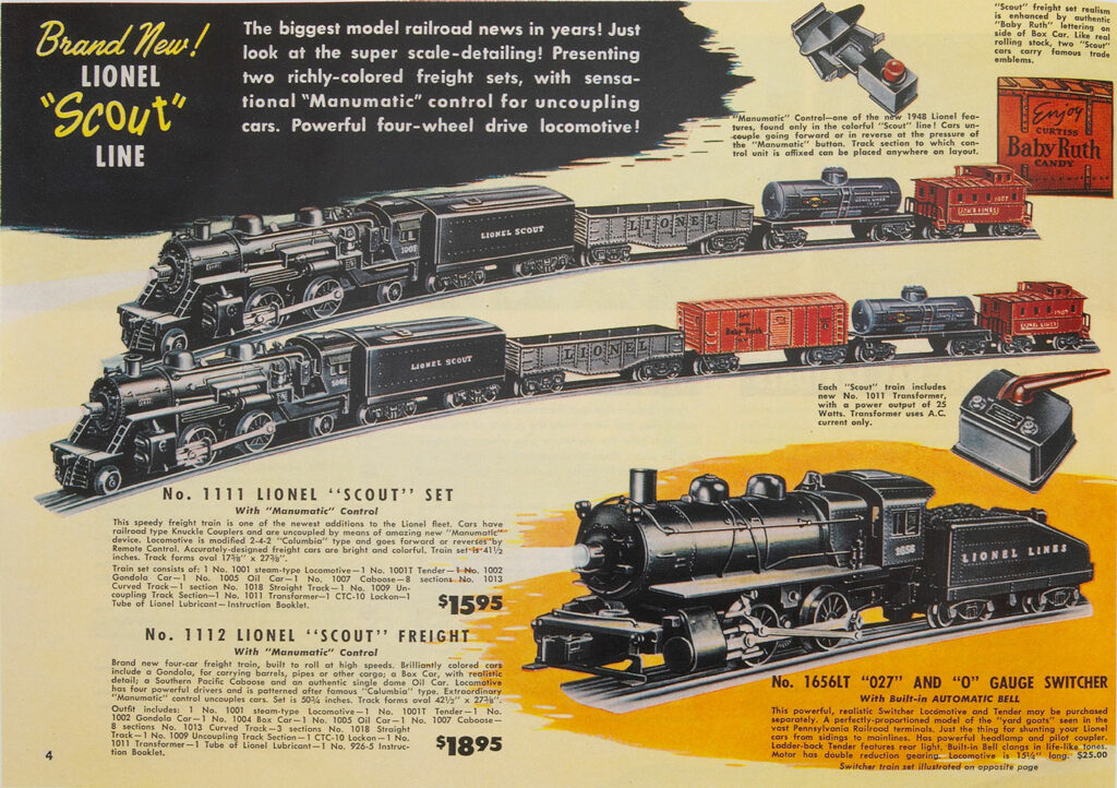 Lionel Scout set catalog page.