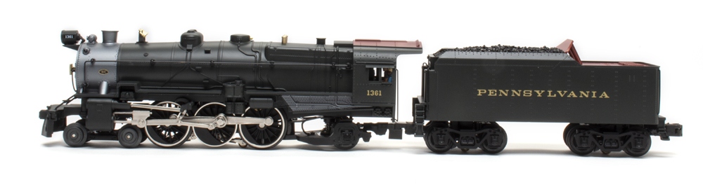 Black Lionel's new baby K4 locomotive. 