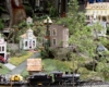 Group of structures on garden railroad