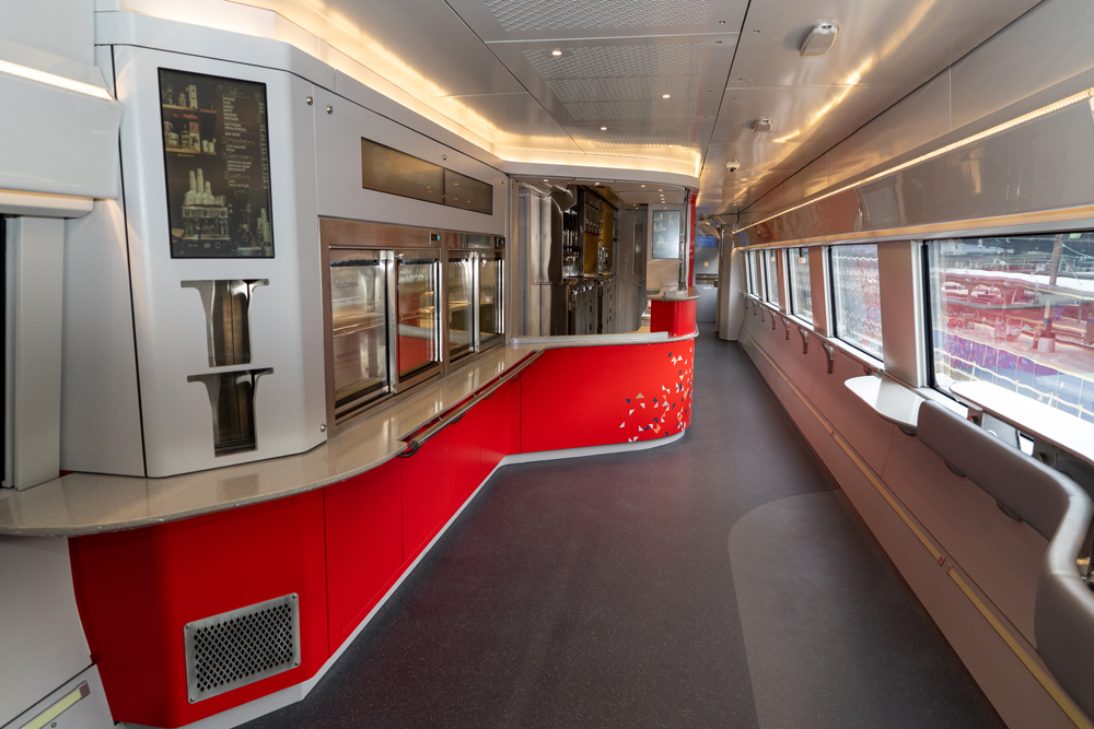 Interior of Acela cafe car