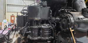 Close-up of equipment on steam locomotive