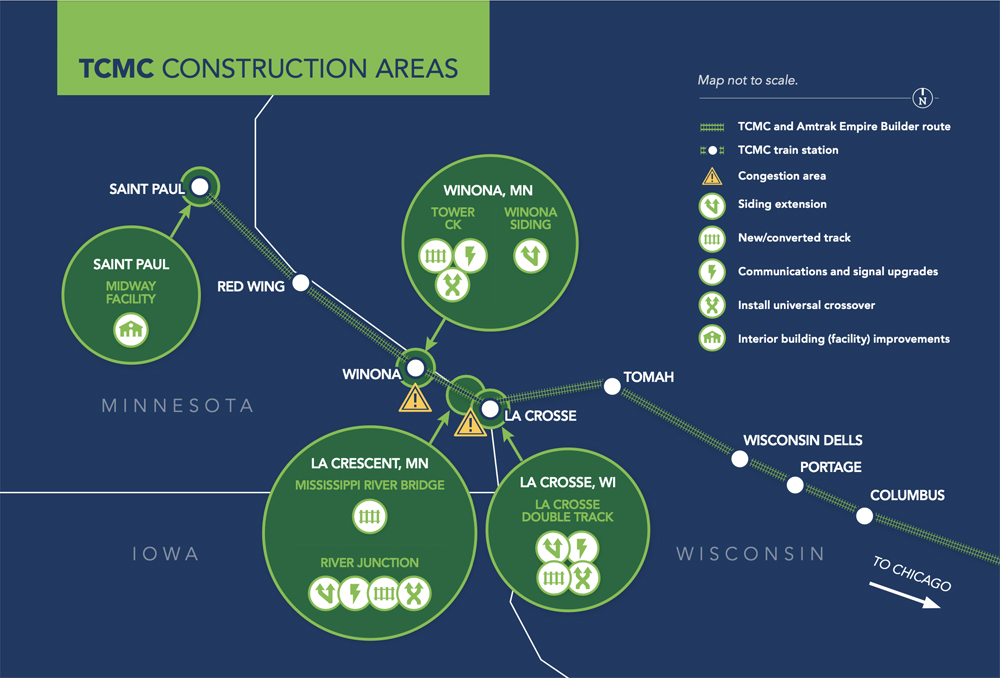 Maps of Minnesota and Iowa, St. Paul, Minnesota, and Milwaukee