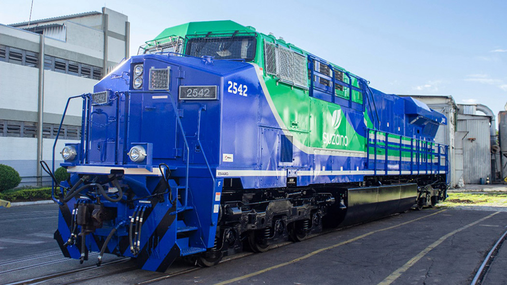 Blue and green locomotive