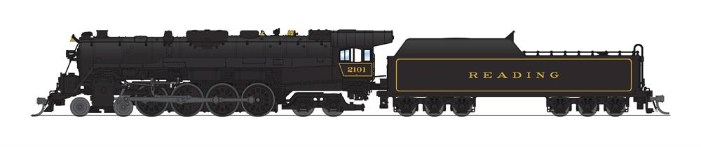 Illustration of N scale steam locomotive painted black with gold graphics.