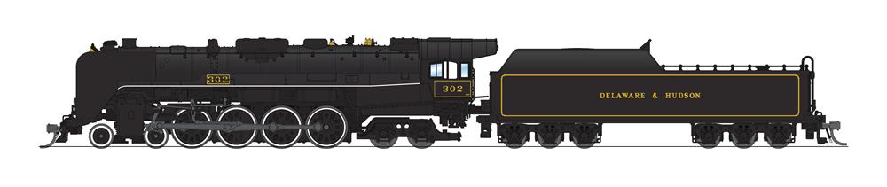 Illustration of N scale steam locomotive painted black with white and yellow trim.