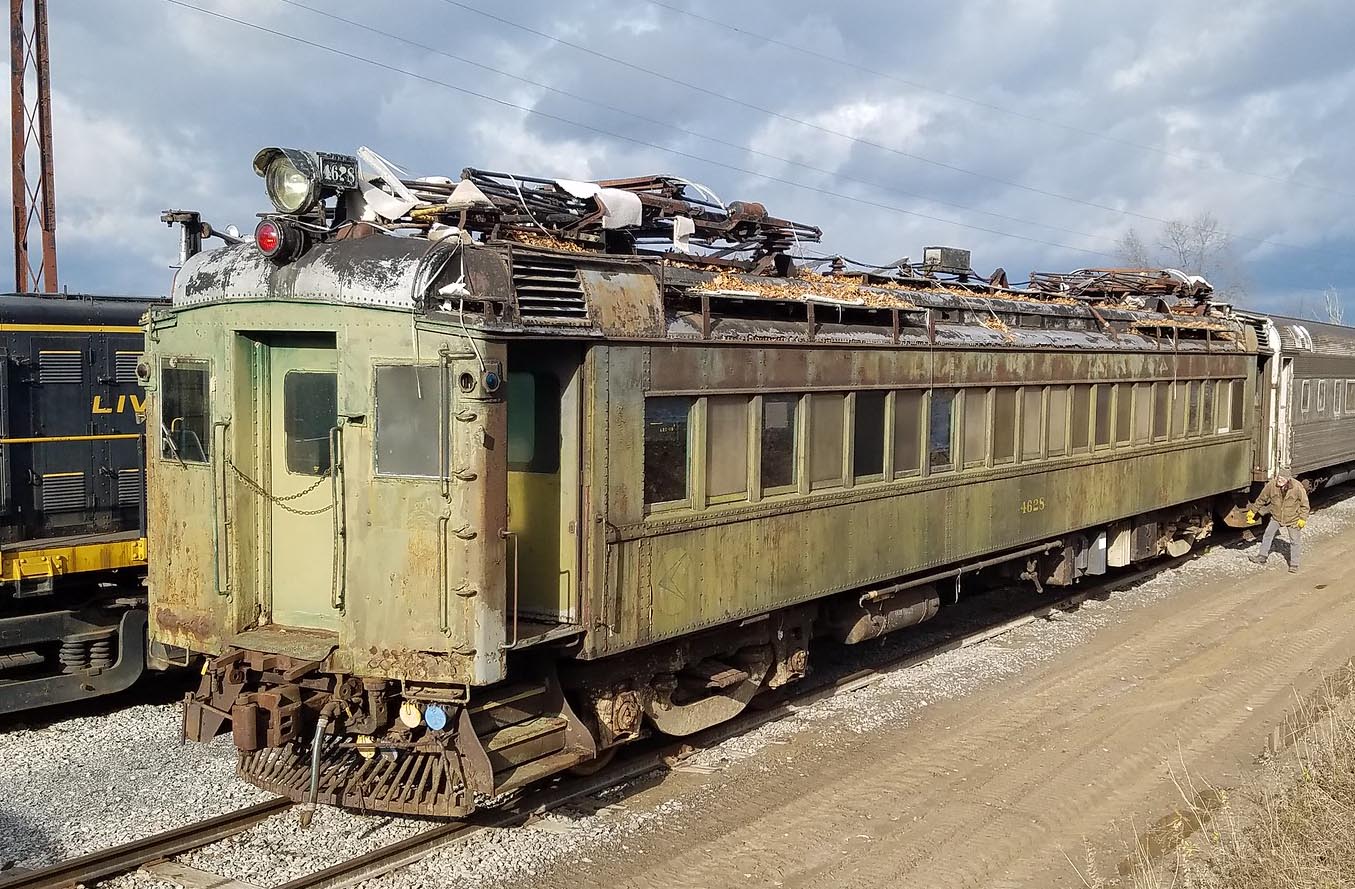 Electric commuter coach with faded paint