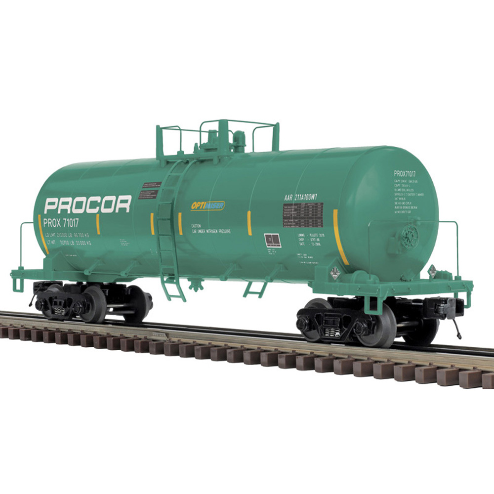 green modern tank car