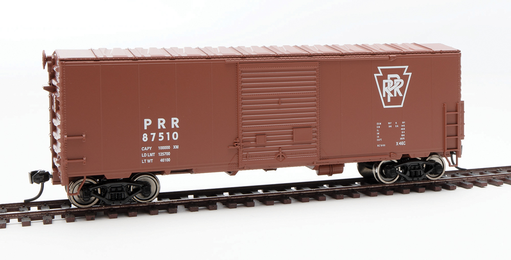 HO scale boxcar painted Freight Car Color with white graphics.