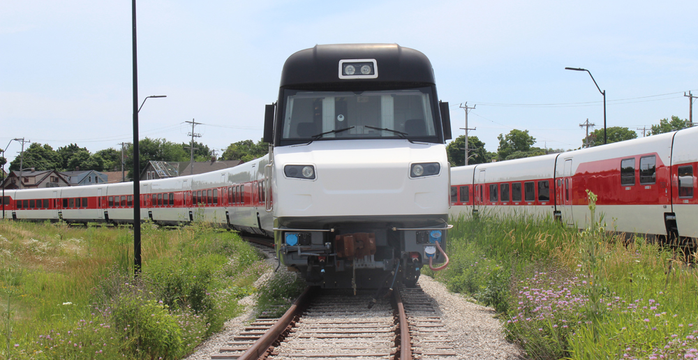 Talgo trainsets sitting on sidings