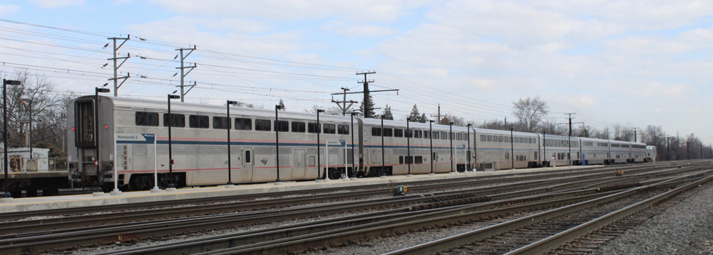 Passenger train at station platform