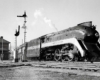 Streamlined steam locomotive by semaphore signals