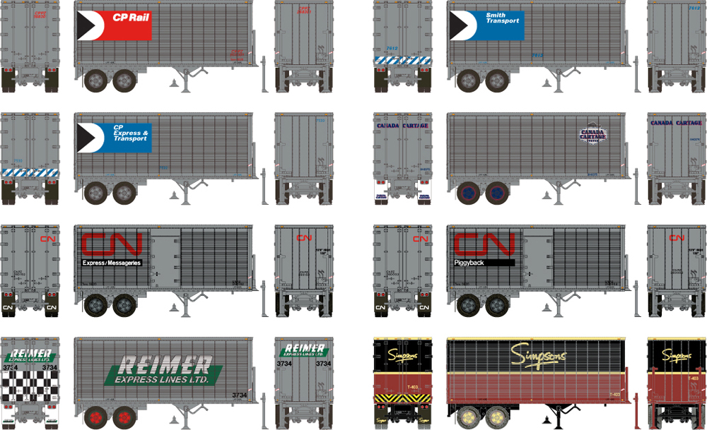 various schemes of 26-foot can cars